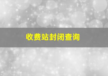 收费站封闭查询