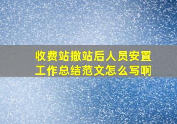 收费站撤站后人员安置工作总结范文怎么写啊