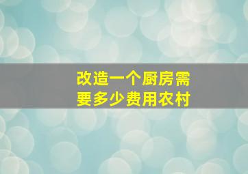 改造一个厨房需要多少费用农村