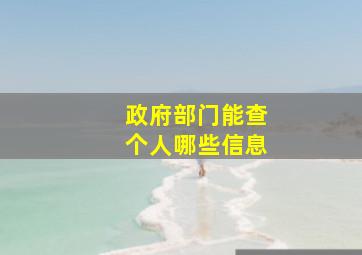 政府部门能查个人哪些信息