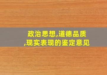 政治思想,道德品质,现实表现的鉴定意见