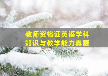 教师资格证英语学科知识与教学能力真题