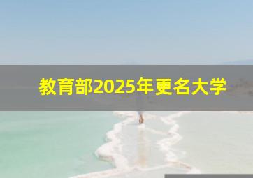 教育部2025年更名大学