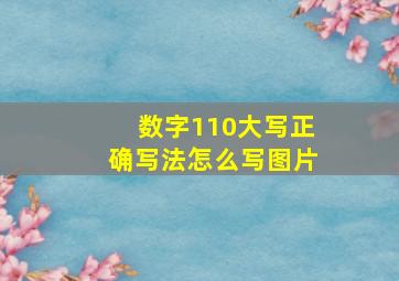 数字110大写正确写法怎么写图片