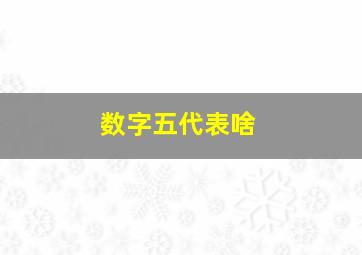 数字五代表啥