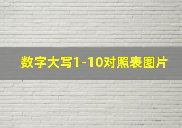 数字大写1-10对照表图片