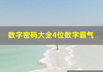 数字密码大全4位数字霸气