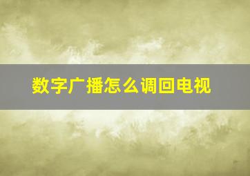 数字广播怎么调回电视