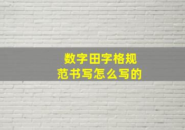 数字田字格规范书写怎么写的