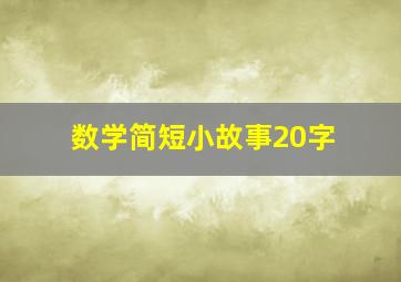 数学简短小故事20字