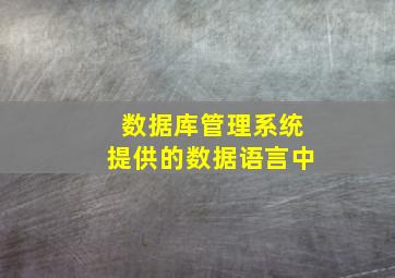 数据库管理系统提供的数据语言中