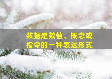 数据是数值、概念或指令的一种表达形式