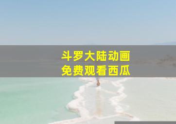 斗罗大陆动画免费观看西瓜