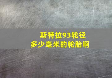 斯特拉93轮径多少毫米的轮胎啊