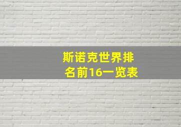 斯诺克世界排名前16一览表