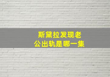 斯黛拉发现老公出轨是哪一集