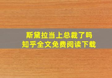 斯黛拉当上总裁了吗知乎全文免费阅读下载