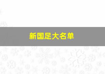 新国足大名单