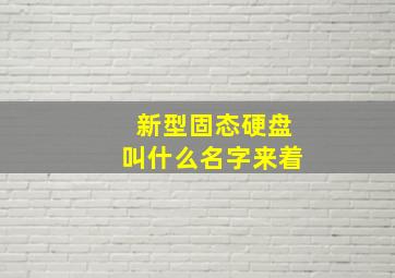 新型固态硬盘叫什么名字来着