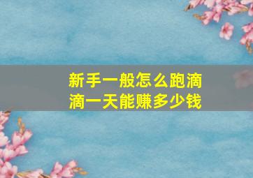 新手一般怎么跑滴滴一天能赚多少钱