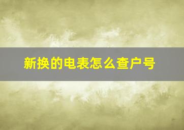 新换的电表怎么查户号