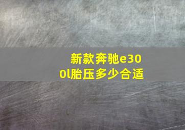 新款奔驰e300l胎压多少合适