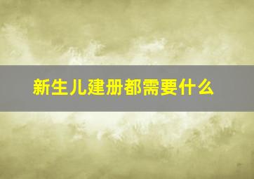 新生儿建册都需要什么