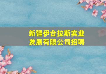 新疆伊合拉斯实业发展有限公司招聘