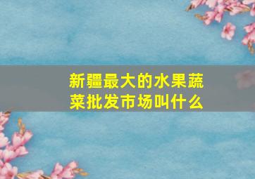 新疆最大的水果蔬菜批发市场叫什么