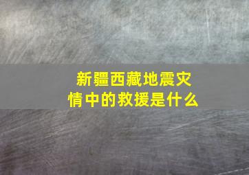 新疆西藏地震灾情中的救援是什么