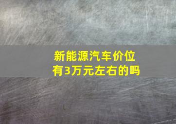 新能源汽车价位有3万元左右的吗