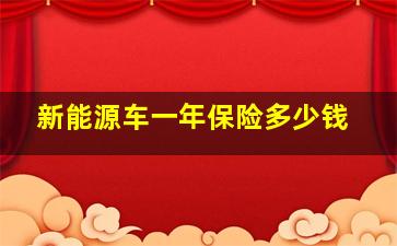 新能源车一年保险多少钱