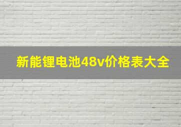 新能锂电池48v价格表大全