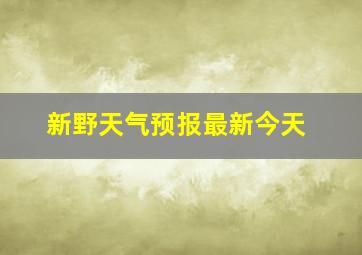 新野天气预报最新今天