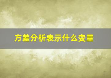 方差分析表示什么变量