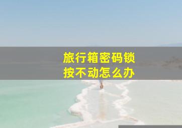 旅行箱密码锁按不动怎么办