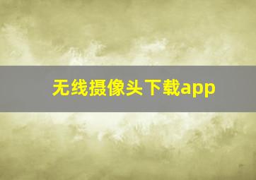 无线摄像头下载app