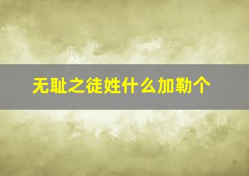 无耻之徒姓什么加勒个