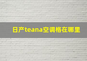 日产teana空调格在哪里