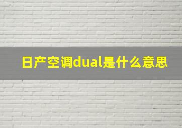 日产空调dual是什么意思