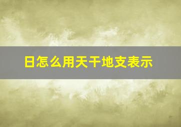 日怎么用天干地支表示