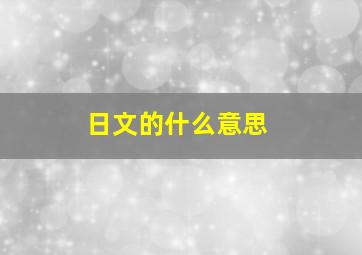 日文的什么意思