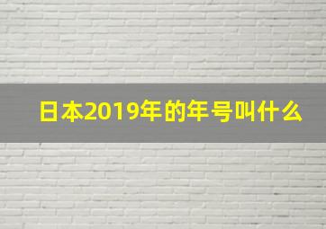 日本2019年的年号叫什么