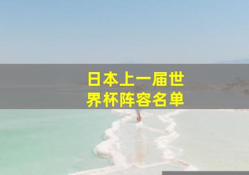 日本上一届世界杯阵容名单