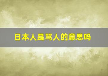 日本人是骂人的意思吗