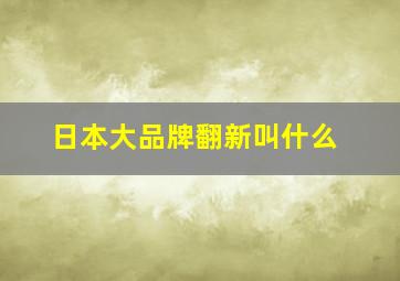 日本大品牌翻新叫什么