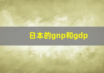 日本的gnp和gdp