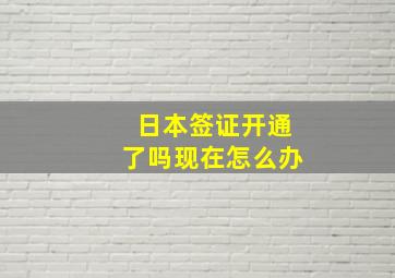 日本签证开通了吗现在怎么办