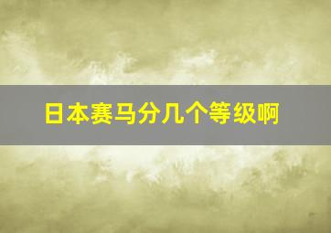 日本赛马分几个等级啊