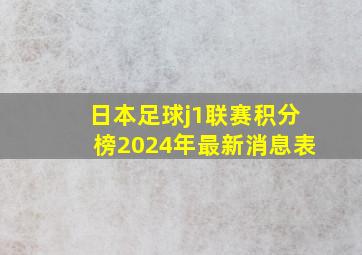 日本足球j1联赛积分榜2024年最新消息表